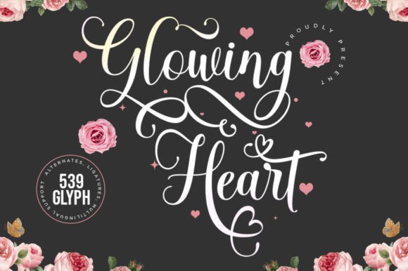Glowing Heart: A Modern Calligraphic Typeface for Elegant Branding