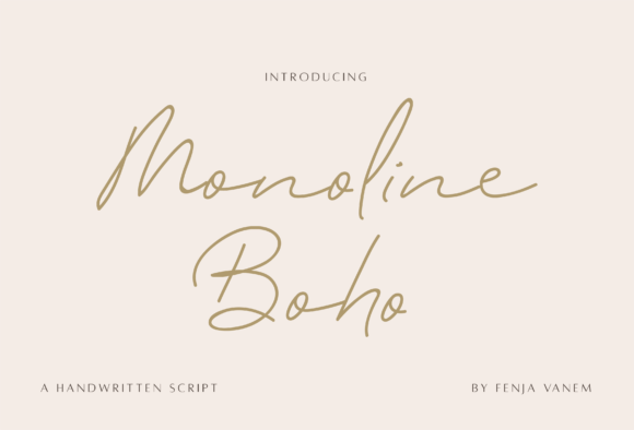 Monoline Boho: A Handwritten Typeface for Modern Editorial Design